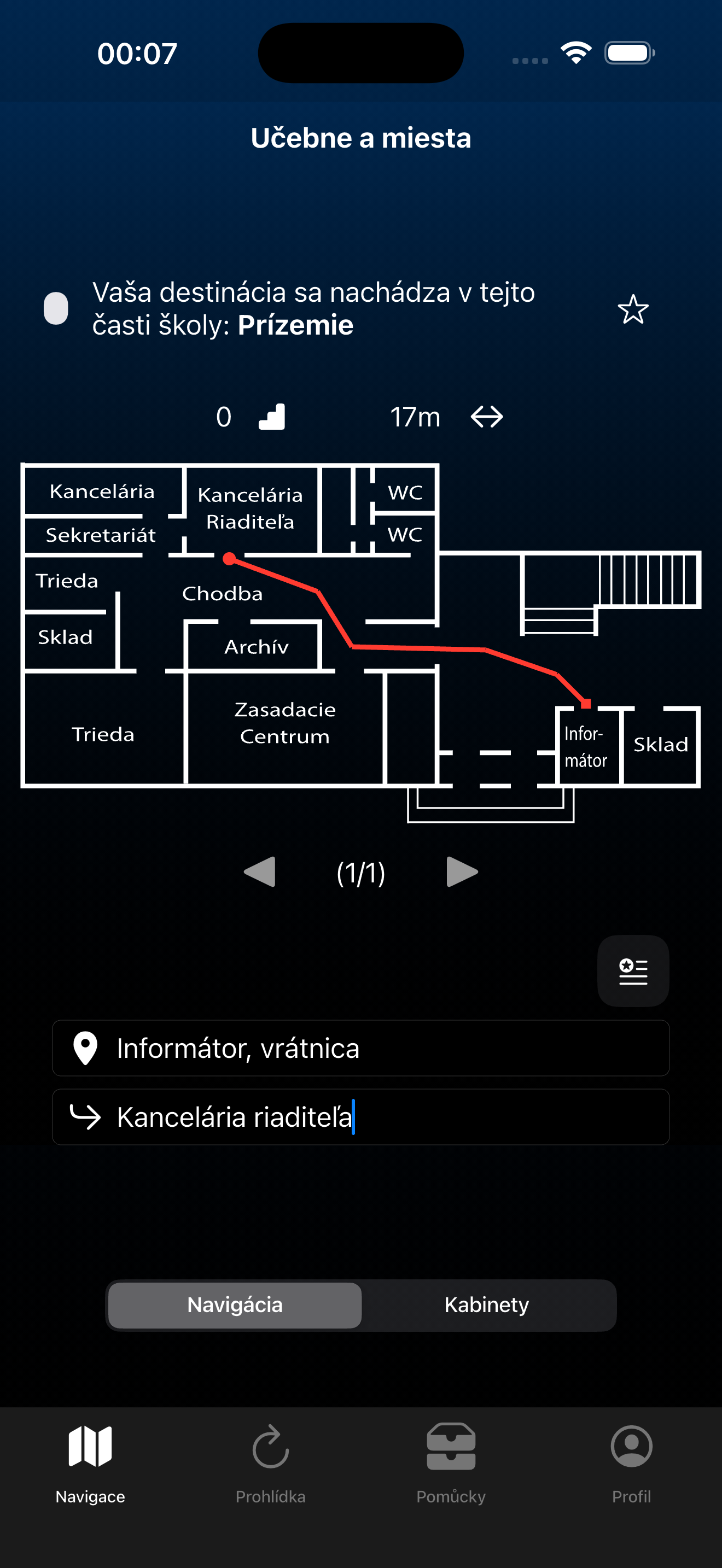 Navigácia a kabinety